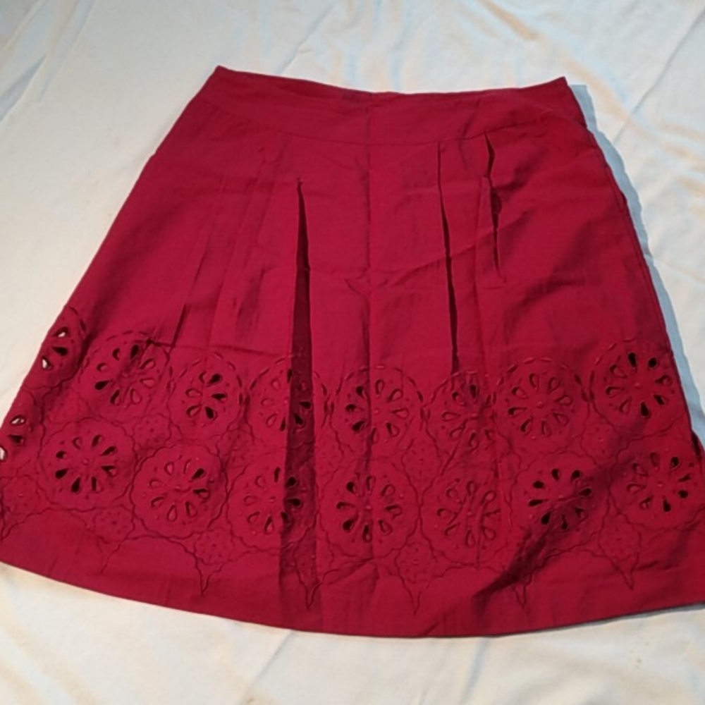 Ann taylor loft petites size 6 red skirt - Picture 1 of 3